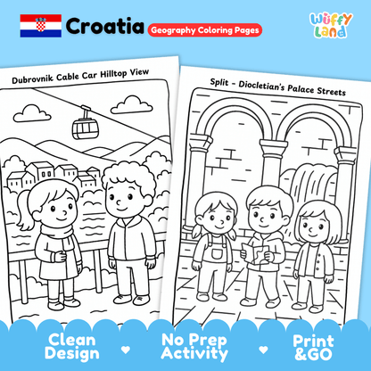 Croatia Geography Coloring Pages Worksheets