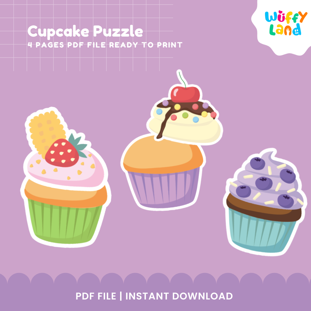 Cupcake Puzzle – Printable Dessert Matching Activity