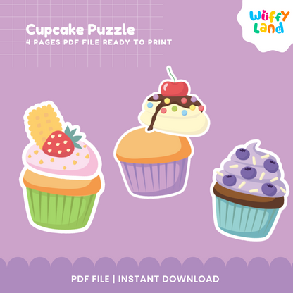 Cupcake Puzzle – Printable Dessert Matching Activity