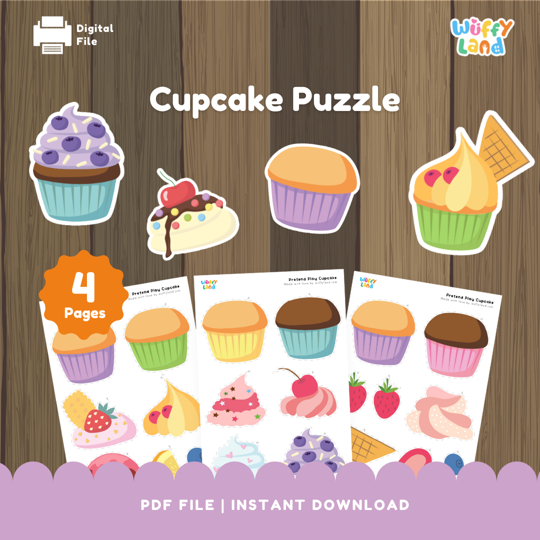 Cupcake Puzzle – Printable Dessert Matching Activity