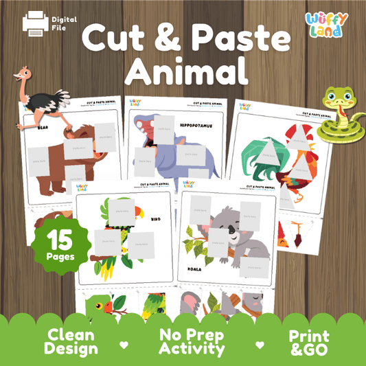 Cut and Paste Animals – DIY Animal Craft for Toddlers