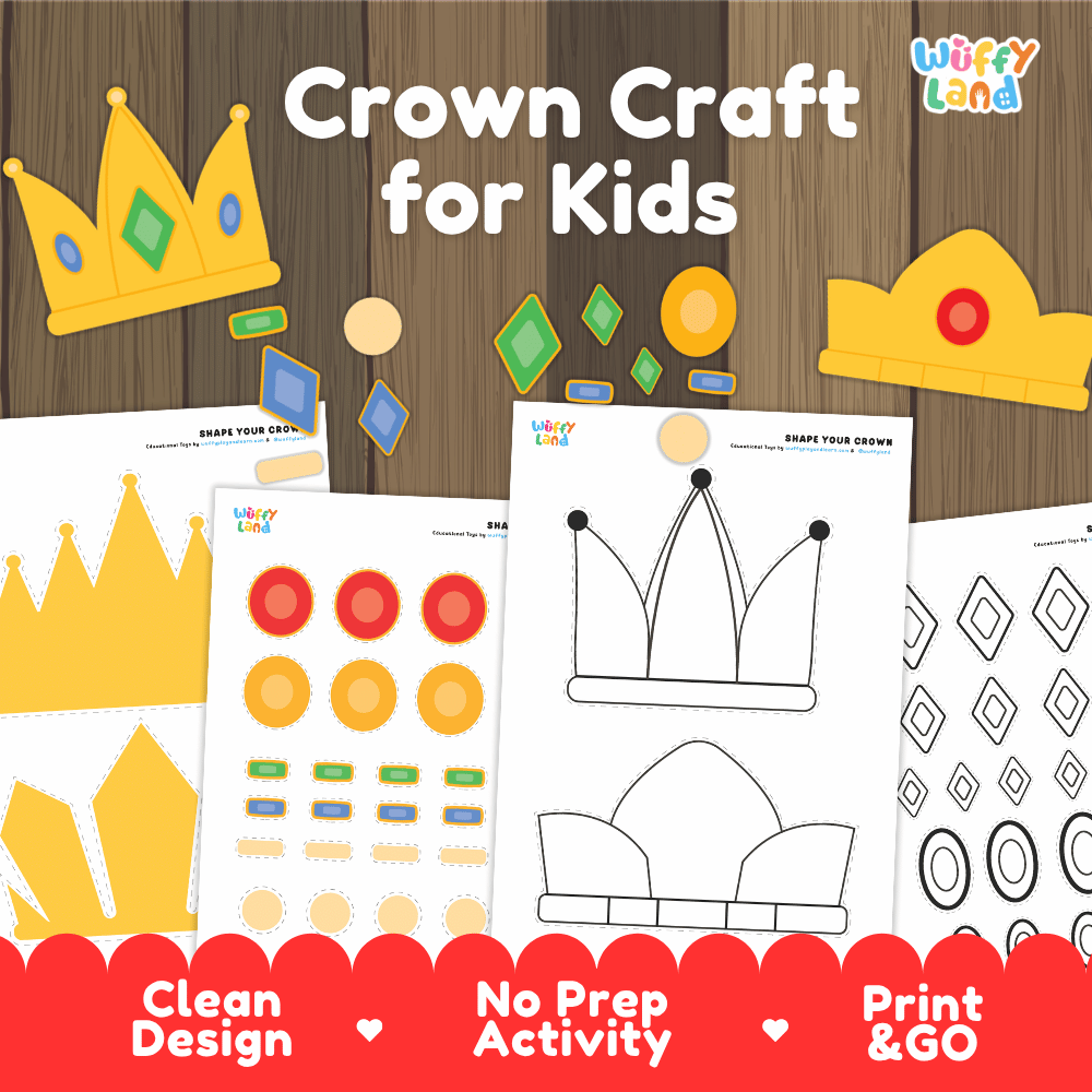 Cut and Paste DIY Crown Craft for Kids + Coloring Activities