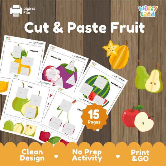 Cut and Paste Fruits – Scissor Skills Activity for Kids