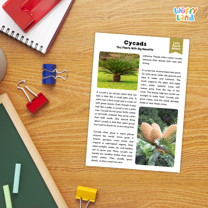 Cycad Plant Reading Passages and Comprehension Questions Worksheets