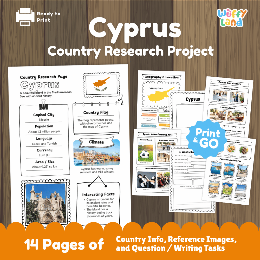 Cyprus Country Research Project Worksheets and Reference Pages
