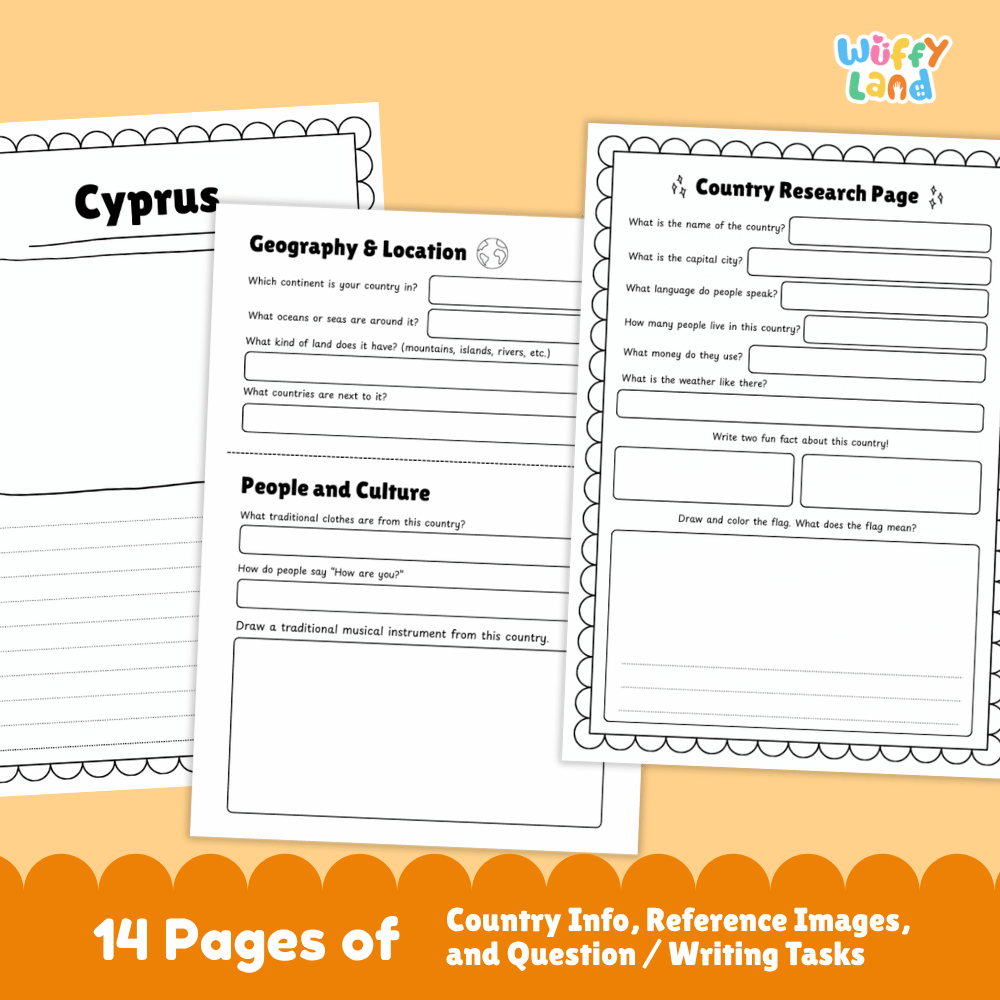 Cyprus Country Research Project Worksheets and Reference Pages