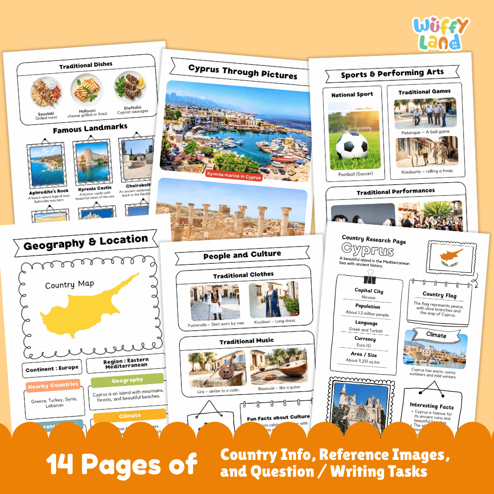 Cyprus Country Research Project Worksheets and Reference Pages