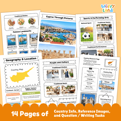 Cyprus Country Research Project Worksheets and Reference Pages