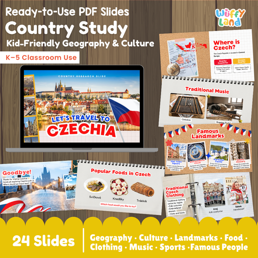 Czechia Country Study Kid Friendly Geography & Culture PDF Slides