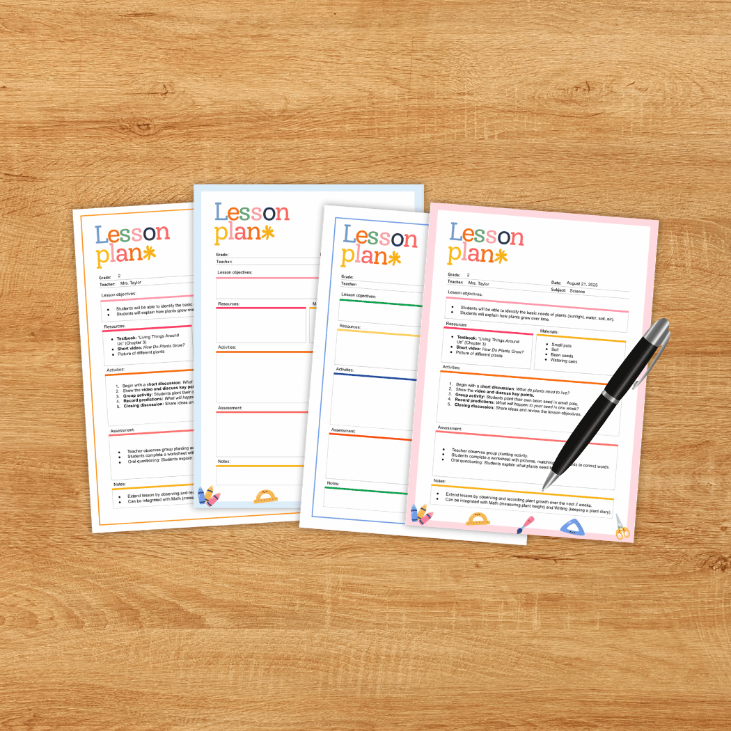 Daily Lesson Plan Templates Ready to Print and Editable Teacher Planner Pages