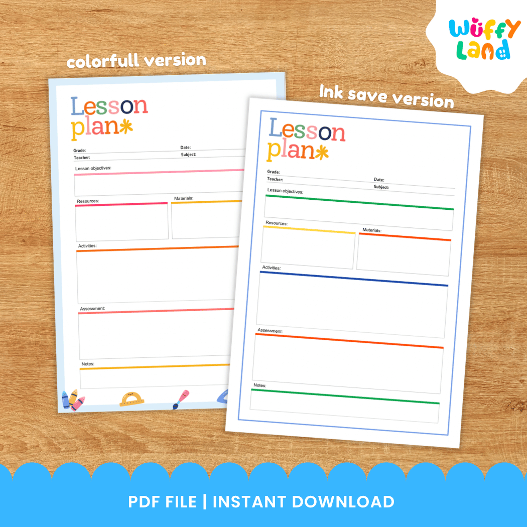 Daily Lesson Plan Templates Ready to Print and Editable Teacher Planner Pages