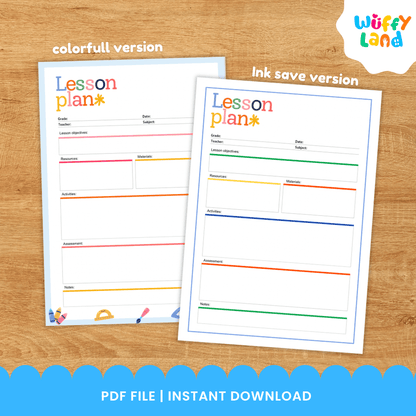 Daily Lesson Plan Templates Ready to Print and Editable Teacher Planner Pages