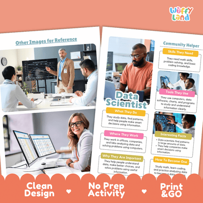 Print and go digital PDF writing worksheets with clean design layout, researcher name line, and zero prep classroom format