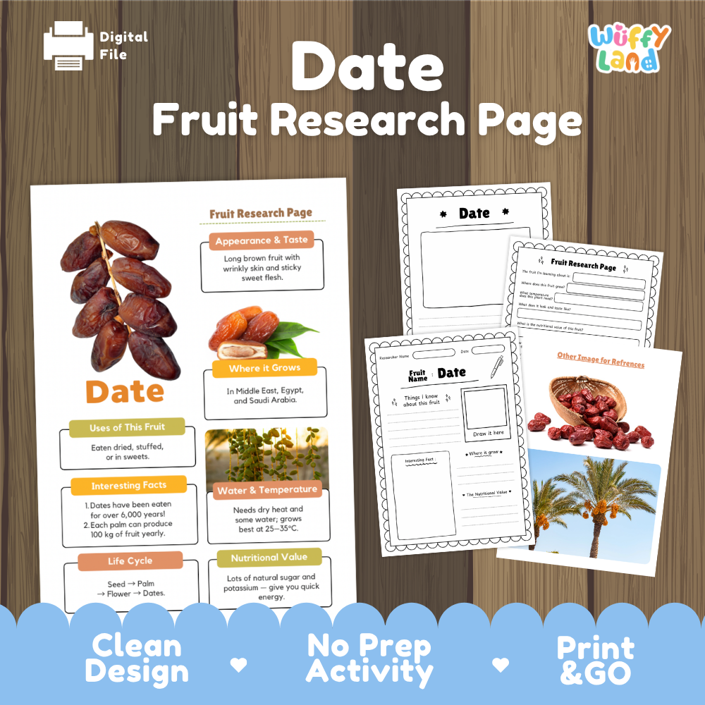 Date Fruit Research Page Worksheets Plant Science Activity