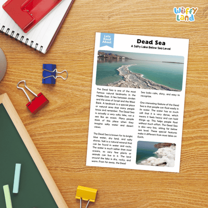 Dead Sea Landmark Reading Passages and Comprehension Worksheets