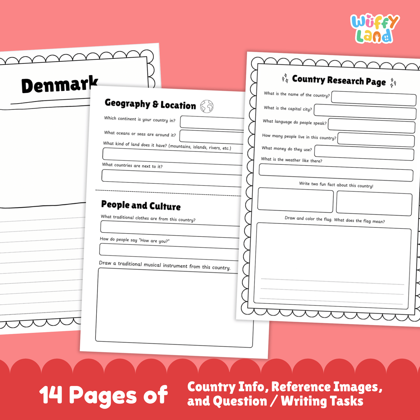 DENMARK Country Study | Geography Research Project & Printable Worksheets