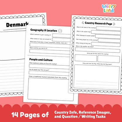 DENMARK Country Study | Geography Research Project & Printable Worksheets