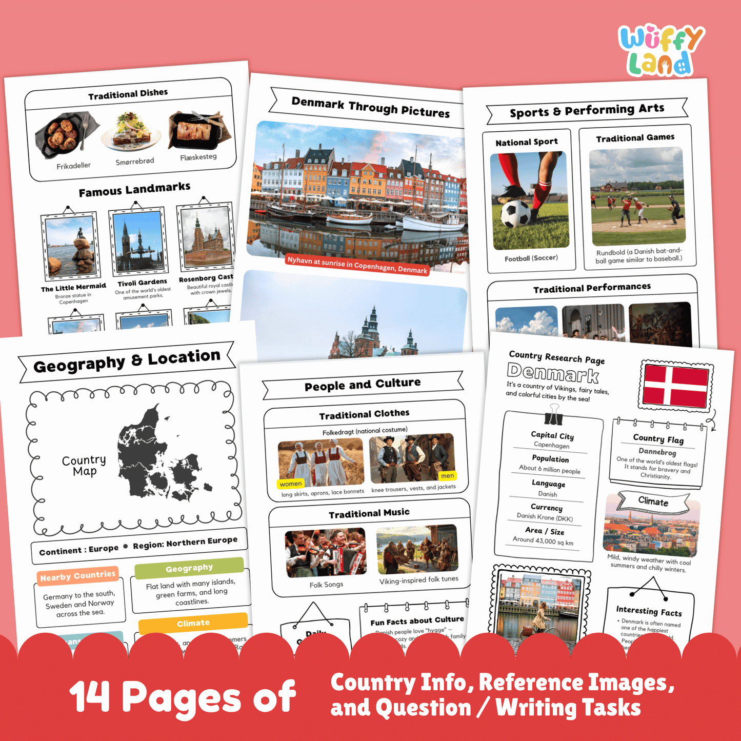 DENMARK Country Study | Geography Research Project & Printable Worksheets