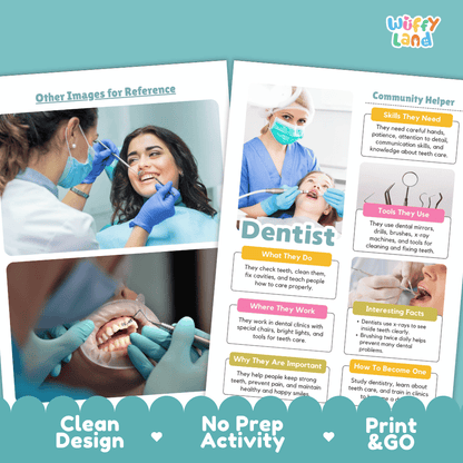 Dentist Community Helper Research Pages and Worksheets