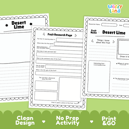 Desert Lime Fruit Research Page Worksheets and Fact Sheet