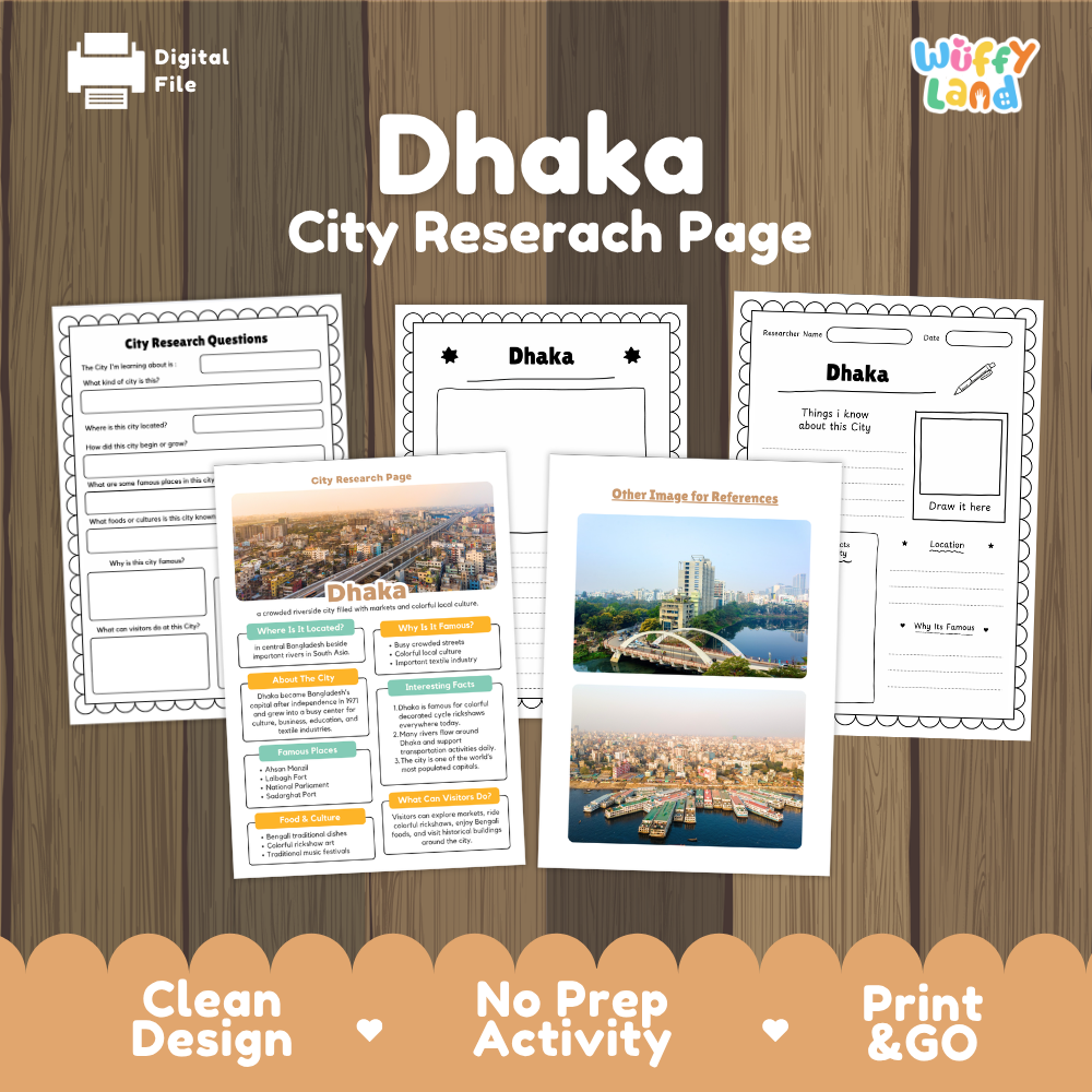 Dhaka City Research Worksheets and Fact Sheet