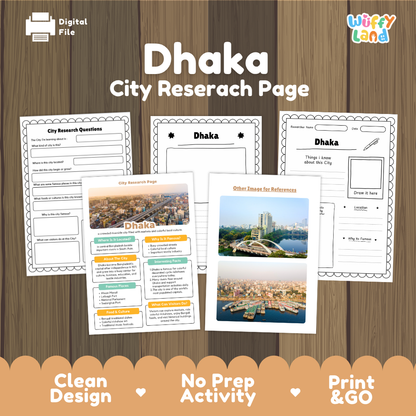 Dhaka City Research Worksheets and Fact Sheet