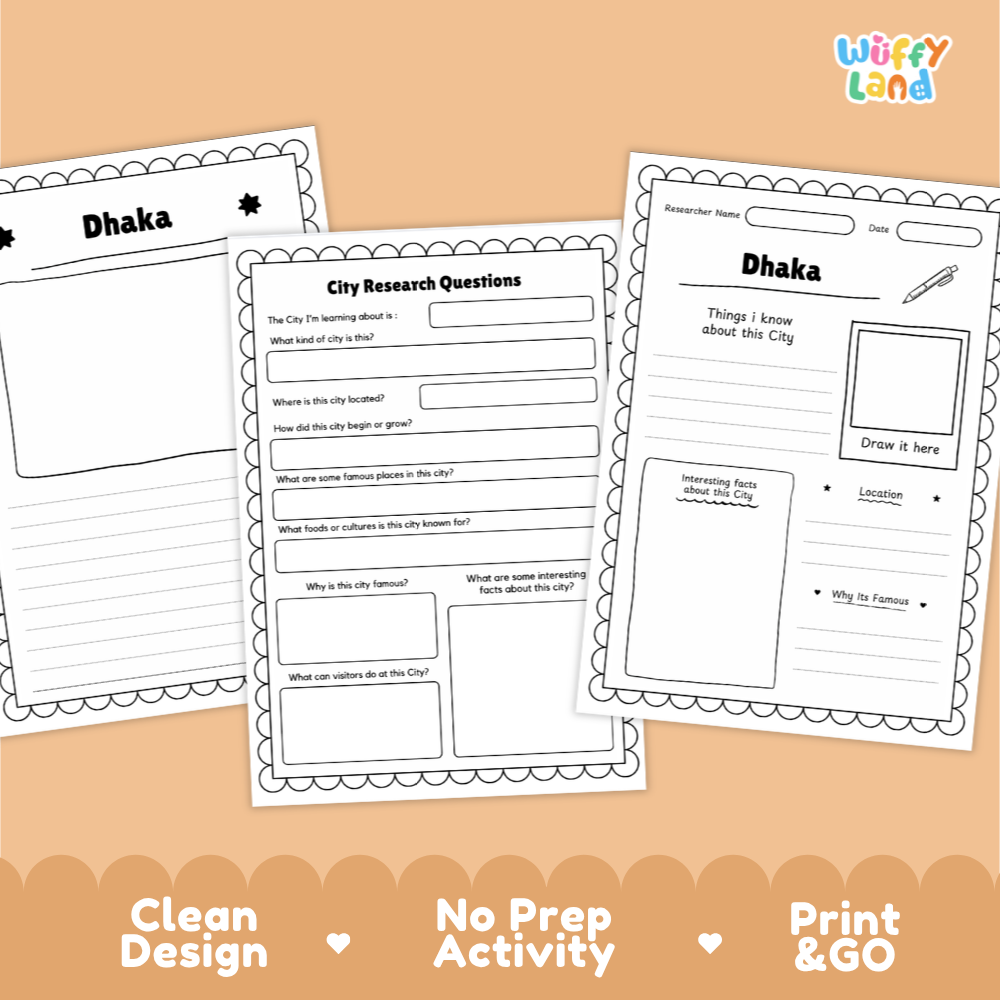 Dhaka City Research Worksheets and Fact Sheet