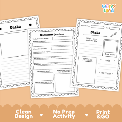 Dhaka City Research Worksheets and Fact Sheet