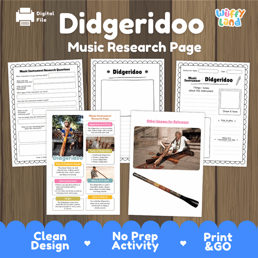 Didgeridoo Music Research Page Worksheets and Information Poster