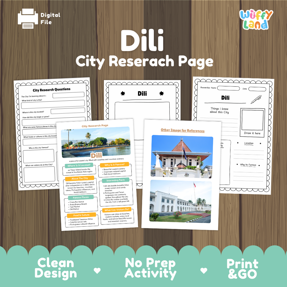 Dili City Research Worksheets and Fact Sheet