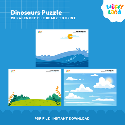 Dinosaur Puzzle – Cut and Match Printable for Kids