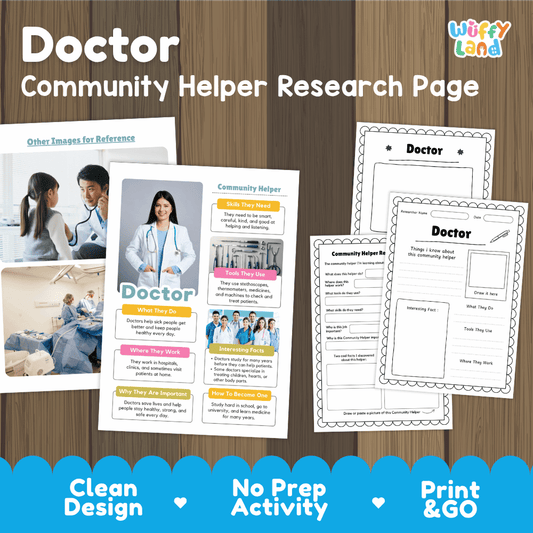 Doctor Community Helper Research Pages and Worksheets