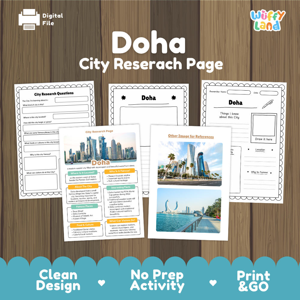 Doha City Research Worksheets and Fact Sheet