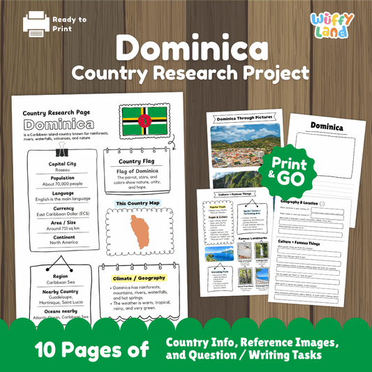 Dominica Country Research Project Worksheets and Activity Pages