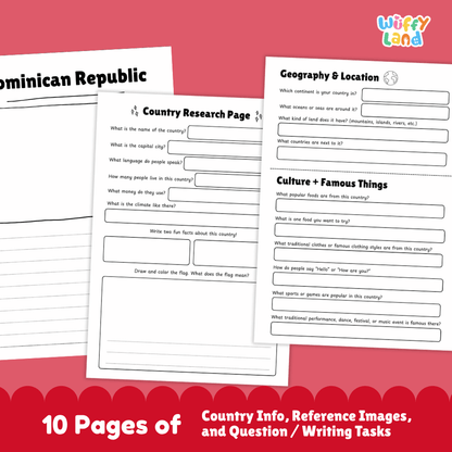 Dominican Republic Country Research Project Worksheets and Activity Pages