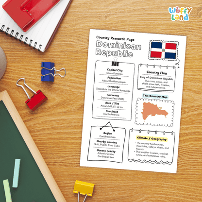 Dominican Republic Country Research Project Worksheets and Activity Pages