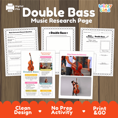 Double Bass Music Research Page Worksheets