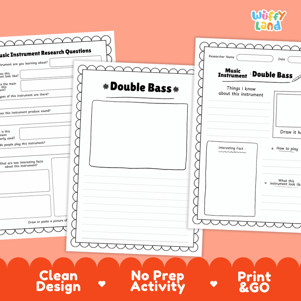 Double Bass Music Research Page Worksheets