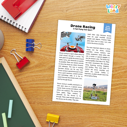Drone Racing Sports Reading Passages Worksheets and Comprehension Activity