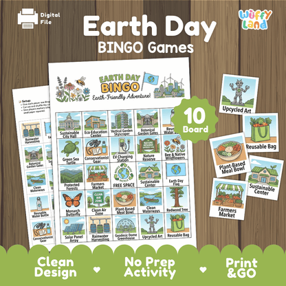 Earth Day Bingo Game Printable Activity
