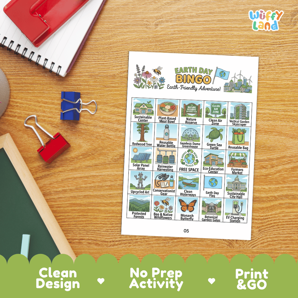 Earth Day Bingo Game Printable Activity