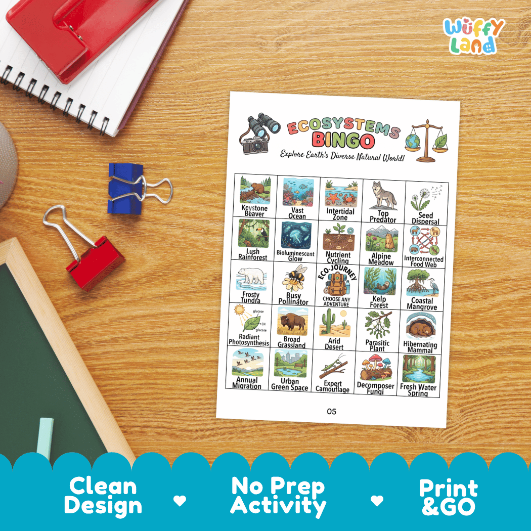 Ecosystems BINGO Games Printable Activity