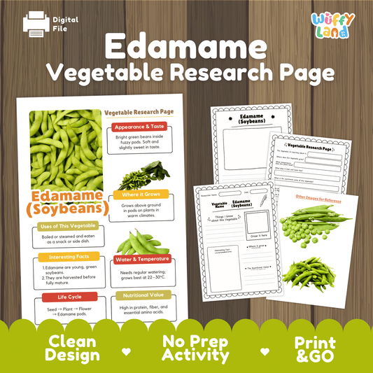 Edamame Research Activity Worksheet Science Vegetable Soybeans Healthy Eating
