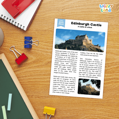 Edinburgh Castle Landmark Reading Passages and Comprehension Worksheets