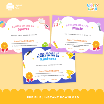 Editable School Awards Collection End of Year Certificates Printable PDF PPT