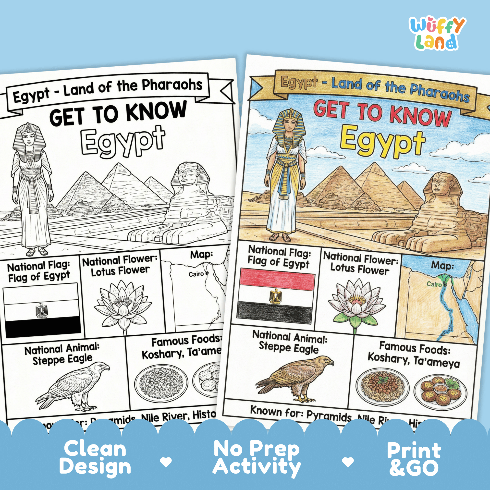 Egypt Country Study Geography Coloring Page Worksheet Activity | Afric ...