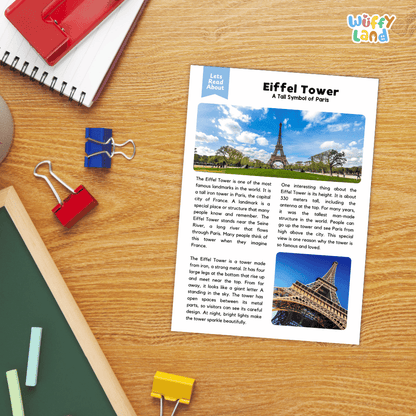 Eiffel Tower Landmark Reading Passages and Comprehension Worksheets