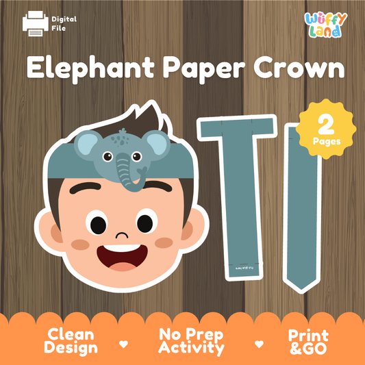 Elephant Crown Craft – Printable Zoo Pretend Play