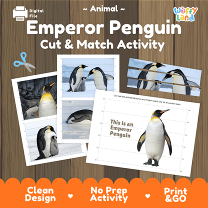 Emperor Penguin Cut and Match Activity Worksheets
