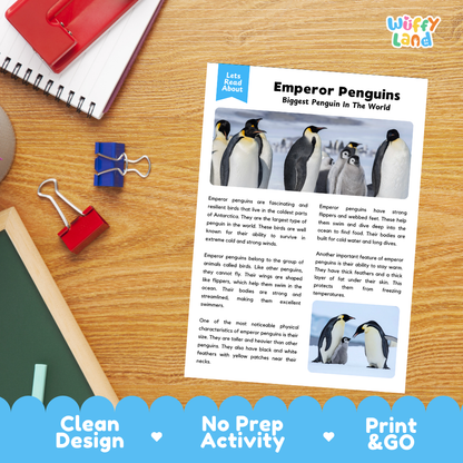 Emperor Penguins Reading Passage and Questions Worksheets with Answer Key